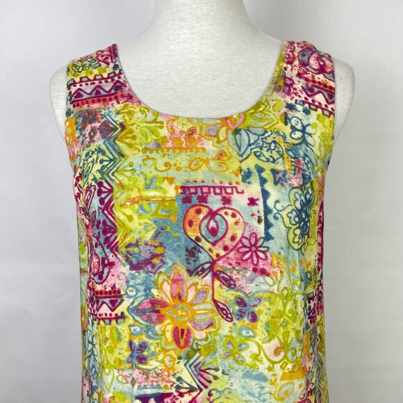 Mlle Gabrielle | 6/8 Colorful Swim Coverup Casual Summer Sleeveless Midi Dress - Picture 2 of 6